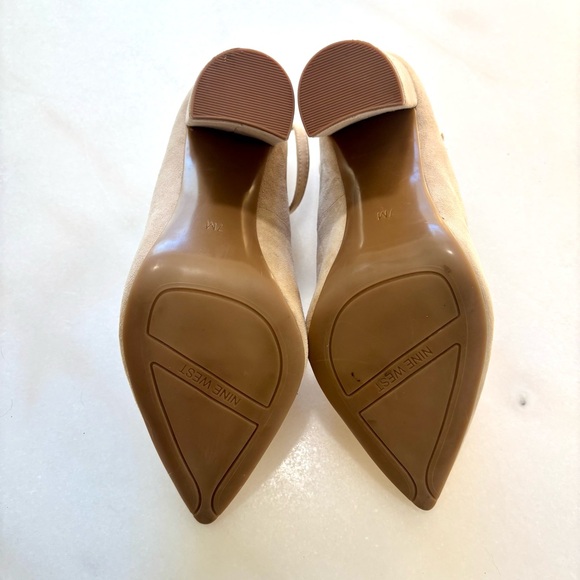 Nine West | Nude Suede Heels with Ankle Strap - Picture 5 of 5
